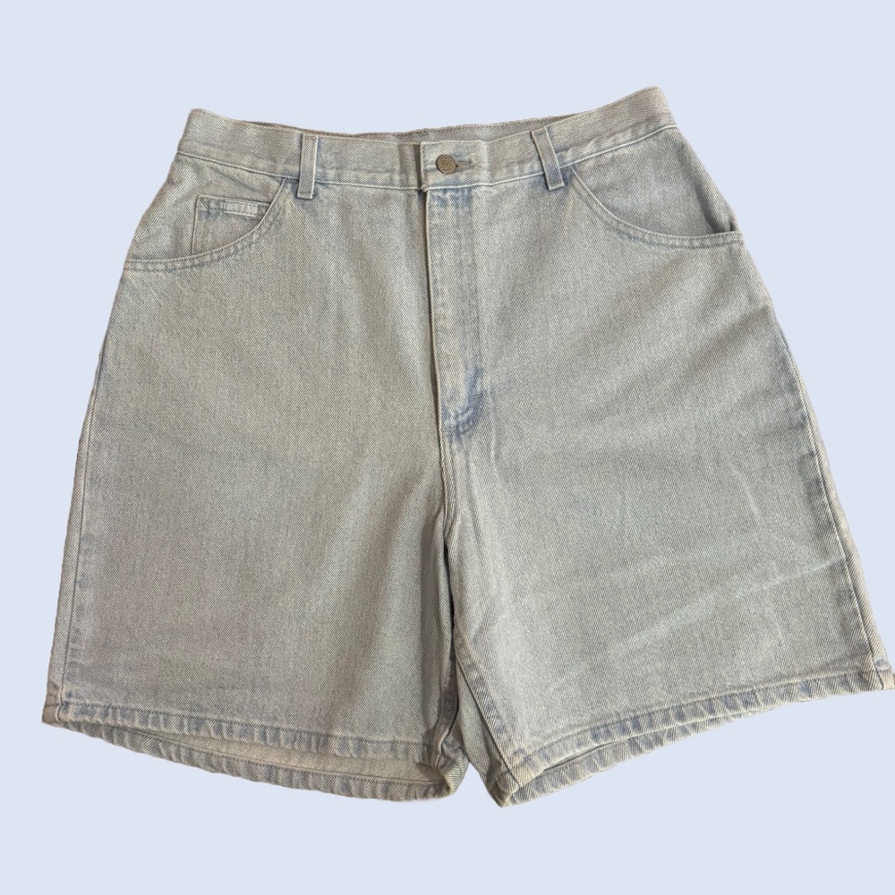 Lee Light Wash Denim Longline Dad Shorts